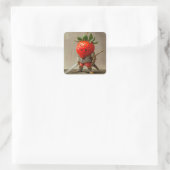 Strawberry Warrior Quadratischer Aufkleber (Tasche)