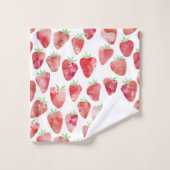 Strawberry Watercolor Badhandtuch Set (Waschlappen)