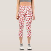 Strawberry Watercolor Capri Leggings (Vorderseite)