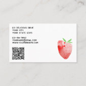 Strawberry Watercolor Catering Services QR-Code Visitenkarte (Rückseite)