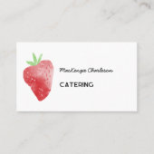 Strawberry Watercolor Catering Services QR-Code Visitenkarte (Vorderseite)