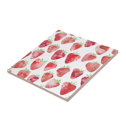 Strawberry Watercolor Fliese (Seite)