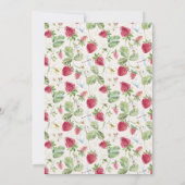 Strawberry Watercolor Gender Neutral Baby Dusche Einladung (Rückseite)