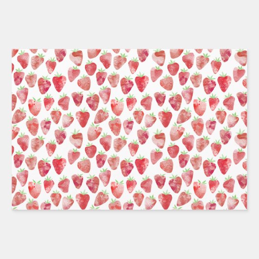 Strawberry Watercolor Geschenkpapier Set (Vorderseite 2)