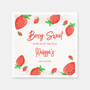 Strawberry Watercolor Girl Babydusche Berry Sweet Serviette