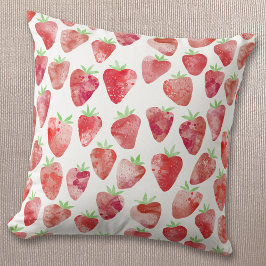Strawberry Watercolor Kissen
