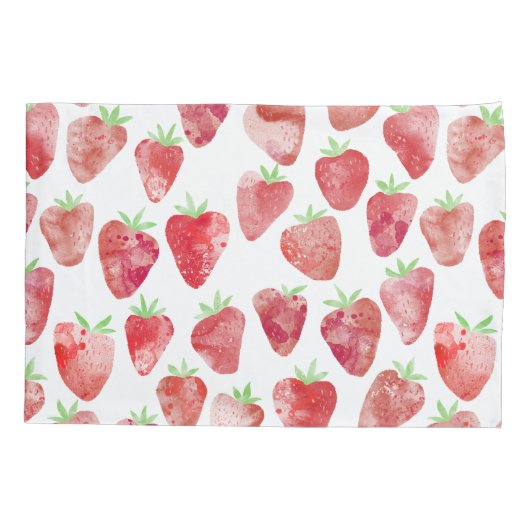 Strawberry Watercolor Kissenbezug (Rückseite-Links)