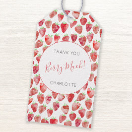 Strawberry Watercolor Personalisiert Vielen Dank Geschenkanhänger