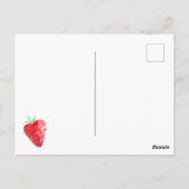 Strawberry Watercolor Postkarte (Rückseite)