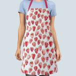 Strawberry Watercolor Schürze<br><div class="desc">Das süße, lustige und fruchtige Erdbeerdesign in Aquarellfarbe. Ideal für Ihren Lieblingskoch, Koch oder Bäcker. Original Kunst von Nic Squirrell</div>
