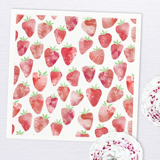 Strawberry Watercolor Serviette
