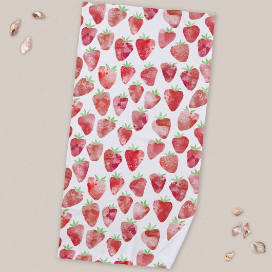 Strawberry Watercolor Strandtuch