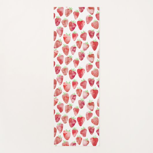 Strawberry Watercolor Yogamatte (Vorderseite)