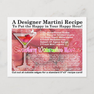 Strawberry Watermelon Martini Rezept Postkarte
