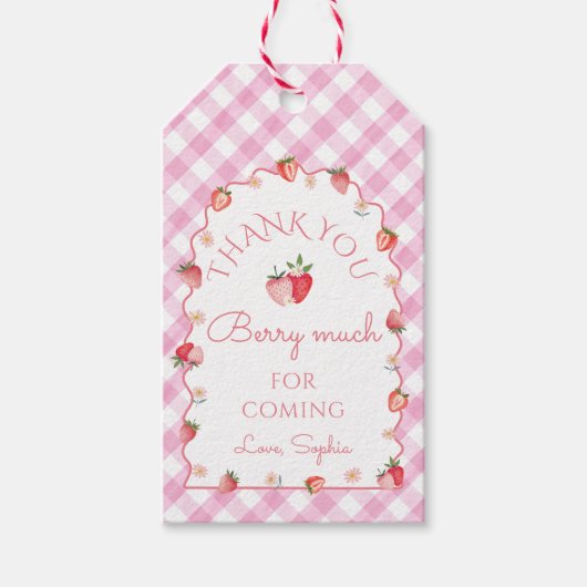 Strawberry Wavy Vielen Dank Berry Much Geschenkanhänger (Vorderseite)