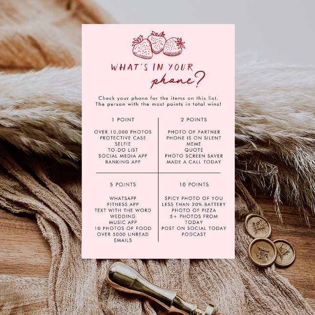 Strawberry What's In Your Phone Bridal Shower Game (Von Creator hochgeladen)