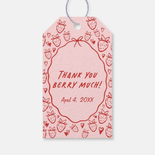 Strawberry Whimsical Coquette Gevor Geschenkanhänger (Rückseite)