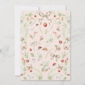Strawberry Whimsical Ladybug Baby Shower Einladung (Rückseite)