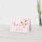 Strawberry Whimsical Pink Baby Dusche Danke Karte (Vorderseite)