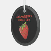 Strawberry Whisperer Ornament Aus Glas (Vorderseite links)