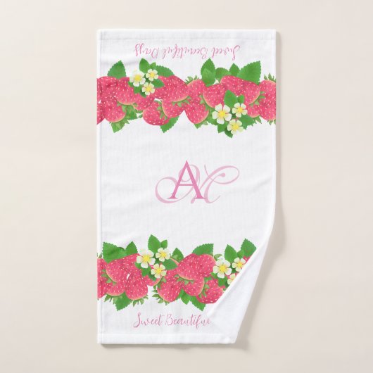 Strawberry White Badhandtuch Set (Handtuch)