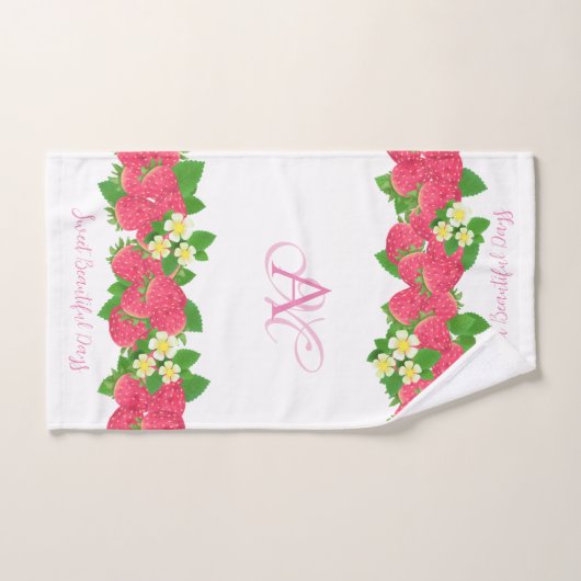 Strawberry White Badhandtuch Set (Handtuch)