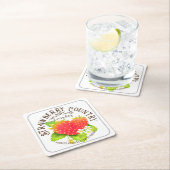 Strawberry White Rechteckiger Pappuntersetzer (Vor Ort)