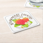 Strawberry White Rechteckiger Pappuntersetzer (angewinkelt)