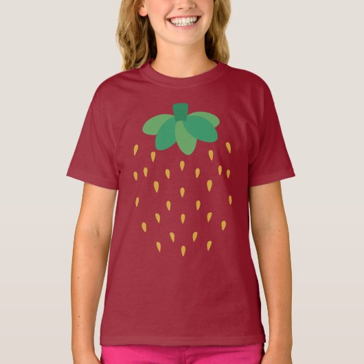 strawberry with a red background T-Shirt (Vorderseite)