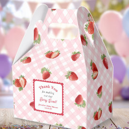 Strawberry with pink Gingham-Baby Girl Shower Geschenkschachtel