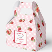 Strawberry with pink Gingham-Baby Girl Shower Geschenkschachtel (Vorderseite)