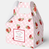Strawberry with pink Gingham-Baby Girl Shower Geschenkschachtel (Rückseite)