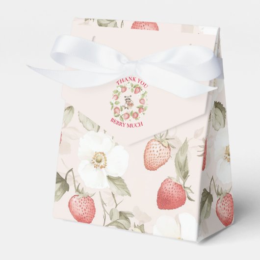 Strawberry Woodland Baby Shower Geschenkschachtel (Vorderseite)