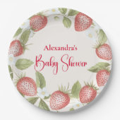 Strawberry Woodland Baby Shower Pappteller (Vorderseite)