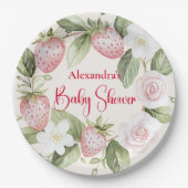Strawberry Woodland Baby Shower Pappteller (Vorderseite)