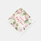 Strawberry Woodland Baby Shower Serviette (Ecke)