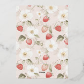 Strawberry Woodland Babydusche Folieneinladung (Rückseite)