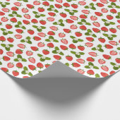 Strawberry Wrapping Paper - White Geschenkpapier (Ecke)