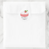 Strawberry Yogurt Runder Aufkleber (Tasche)