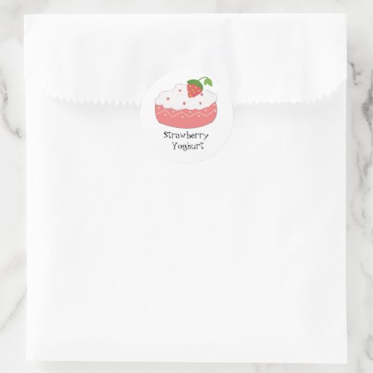 Strawberry Yogurt Runder Aufkleber (Tasche)