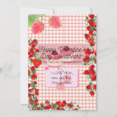 Strawberry'Valentine Feiertagskarte (Vorderseite)