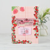 Strawberry'Valentine Feiertagskarte (Stehend Vorderseite)