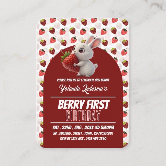 Strawbunny, Berry First Birthday Handout Tickets (Vorderseite)