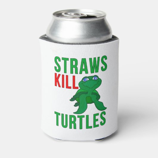 Straws Kill Turtles Dosenkühler (Kanne Rückseite)