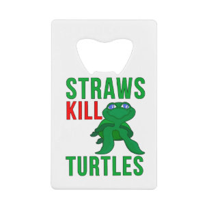 Straws Kill Turtles Geldbeutel Flaschenöffner