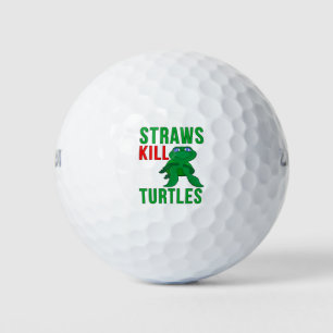 Straws Kill Turtles Golfball