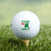 Straws Kill Turtles Golfball (Insitu T-Shirt)