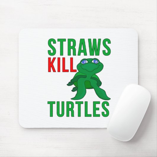 Straws Kill Turtles Mousepad (Mit Mouse)
