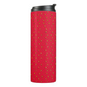 Strawsberry Hintergrund rot Thermosbecher (Nach links gedreht)