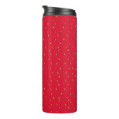 Strawsberry Hintergrund rot Thermosbecher (Nach rechts gedreht)